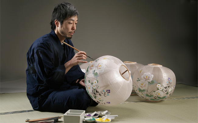 岐阜提灯 伝統工芸士(絵紙部門）絵付 猪原崇光